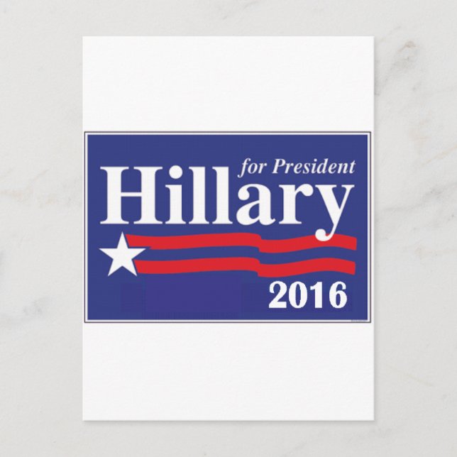 Carte Postale Hillary Clinton pour le président 2016 (Devant)