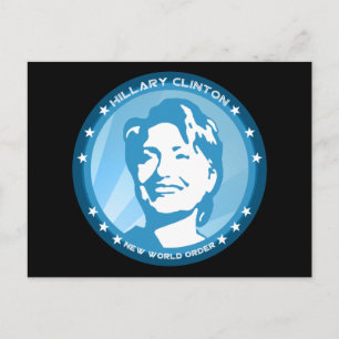 Carte Postale hillary clinton. rayons bleus :