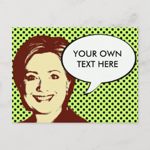 CARTE POSTALE HILLARY CLINTON TALK BUBLE