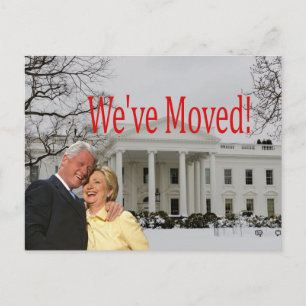 Carte Postale Hillary et Bill New Address Christmas