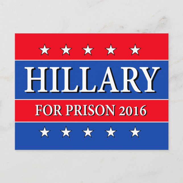 CARTE POSTALE "HILLARY POUR LA PRISON 2016 " (Devant)