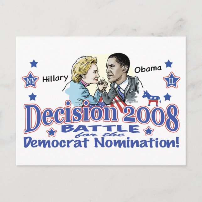 Carte postale Hillary vs Obama  (Devant)