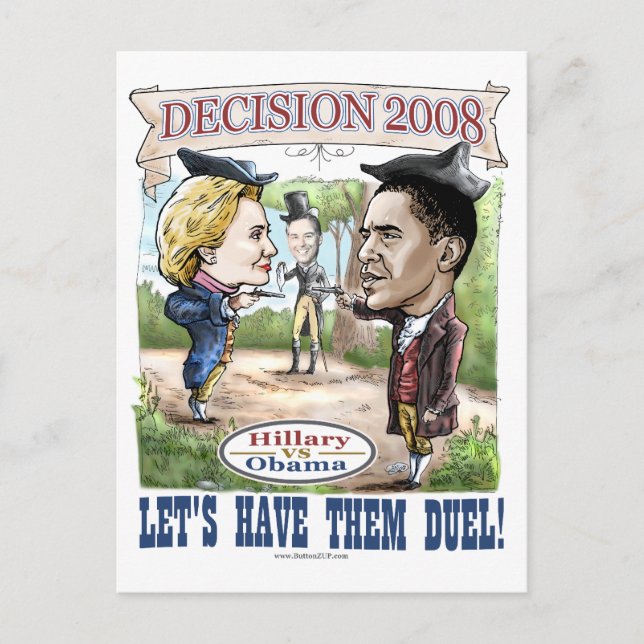 Carte postale Hillary vs Obama  (Devant)