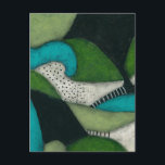 Carte postale Hills And Dales<br><div class="desc">Hills and Dales est une peinture abstraite contemporaine en vert,  turquoise,  noir et blanc. Des formes courbes évoquent un paysage naturel vallonné avec des points et des bandes comme accents.</div>