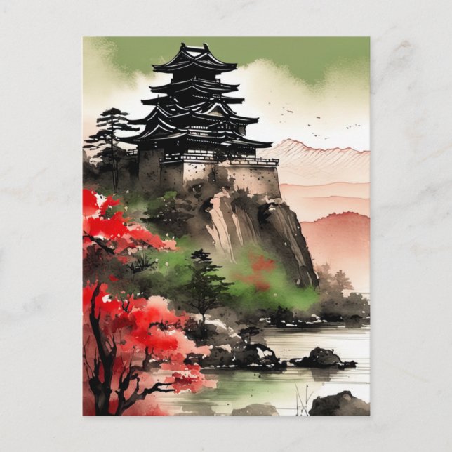 Carte Postale Hilltop Souveraineté, Majestic Citadelle Japonaise (Devant)