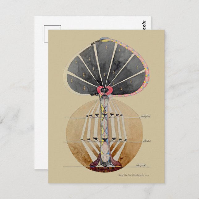 Carte Postale Hilma af Klint - Arbre de la connaissance, n° 3 (Devant / Derrière)