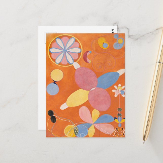 Carte Postale Hilma Af Klint, Le Dix Plus Grand No4, Art Abstrai (Devant/Arrière en situation)