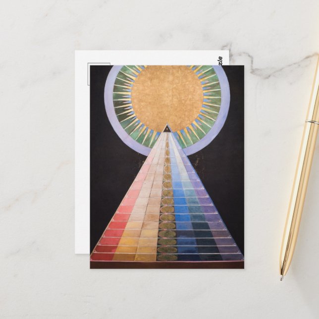 Carte Postale Hilma Af Klint, Retable n°1, Art abstrait (Devant/Arrière en situation)
