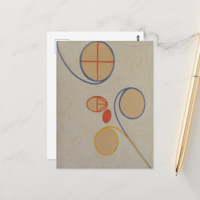 Carte Postale Hilma Af Klint, Seven Point Star No2, Art Abstrait (Devant/Arrière en situation)