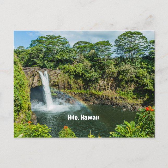 Carte Postale Hilo, Cascade tropicale de Rainbow Falls à Hawaii (Devant)