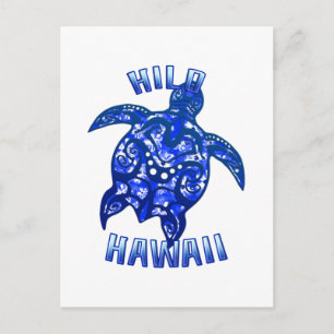 Carte Postale Hilo Vacances Hawaï Tribal Tortue