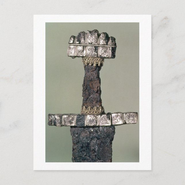 Carte Postale Hilt d'une épée viking trouvée à Hedeby, Danemark, (Devant)