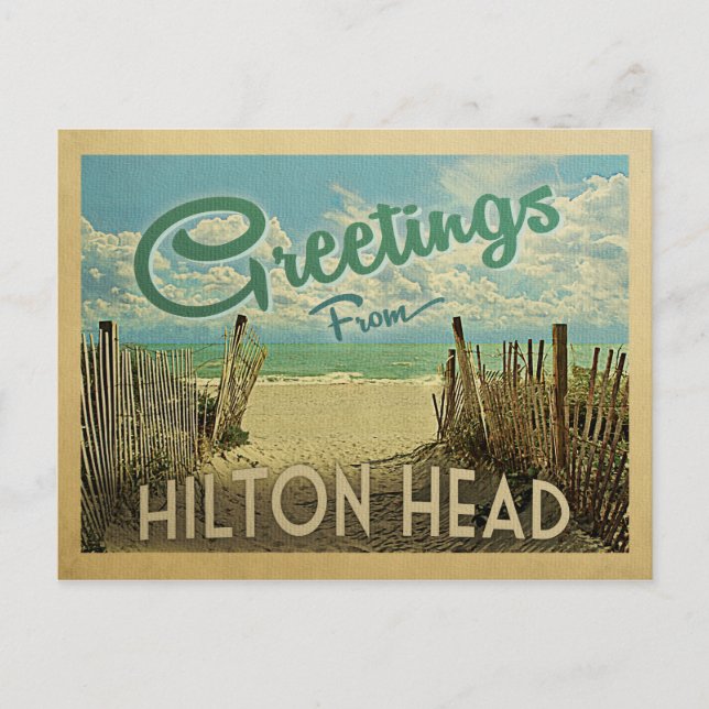 Carte Postale Hilton Head Postcard Beach Vintage voyage (Devant)