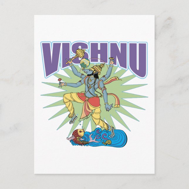 Carte Postale Hindou Vishnu Sanglier (Devant)