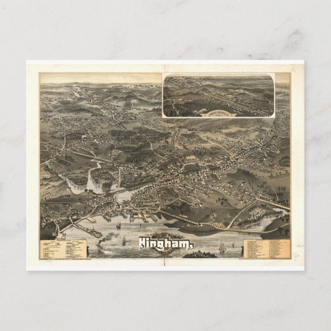 Carte Postale Hingham, Massachusetts en 1885 (Devant)