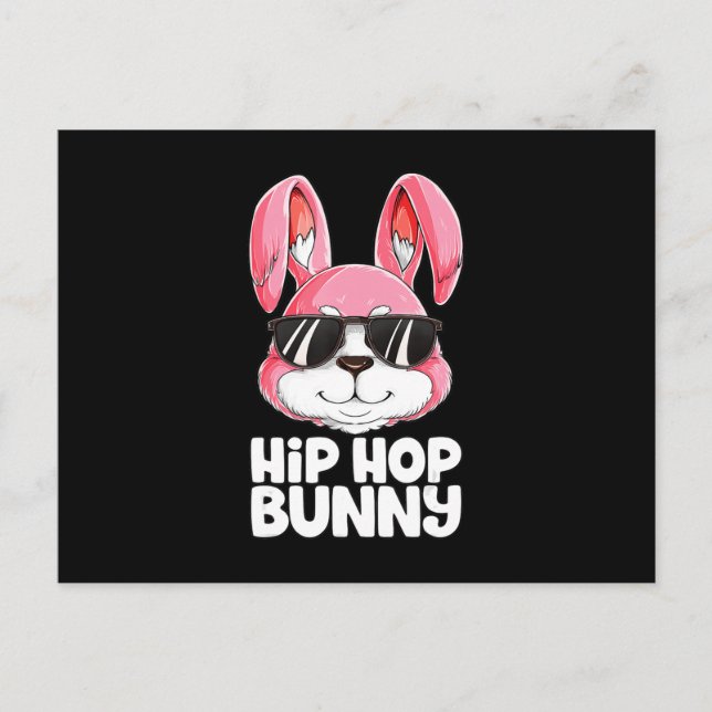 Carte Postale Hip hop Bunny Garçons de Pâques Filles Enfants Hom (Devant)