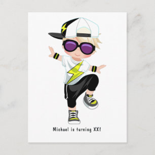 Carte Postale Hip Hop Rap Boy Break Danseur Anniversaire