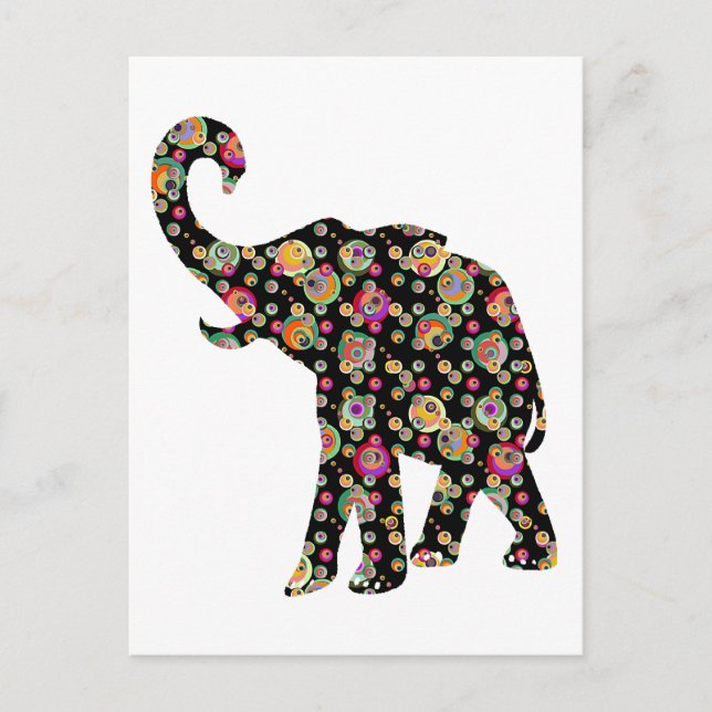 Carte postale Hippie Elephant (Devant)