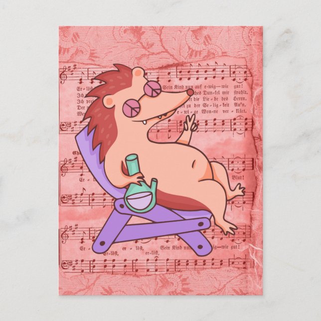 Carte Postale Hippie Hedgehog (Devant)