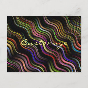 Carte Postale hippie ondulé des années 70 super psychédélique