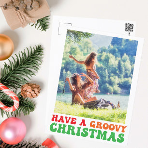 Carte Postale Hippie photo de vacances Avoir un Noël Super