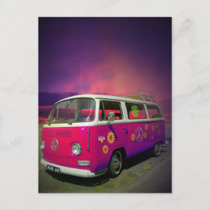 Carte postale HIPPIE VAN