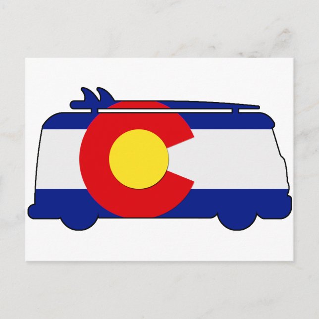 Carte Postale Hippie Van - Colorado (Devant)
