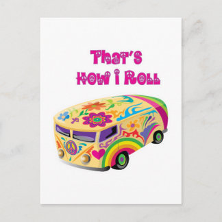 Carte Postale hippie van retro comment je roule