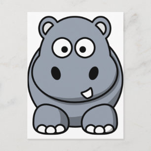 Carte Postale Hippo Cartoon mignon