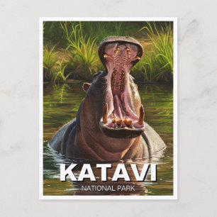 Carte Postale Hippo dans le Parc national du Katavi Tanzanie
