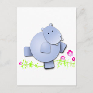 Carte Postale Hippo de danse mignonne