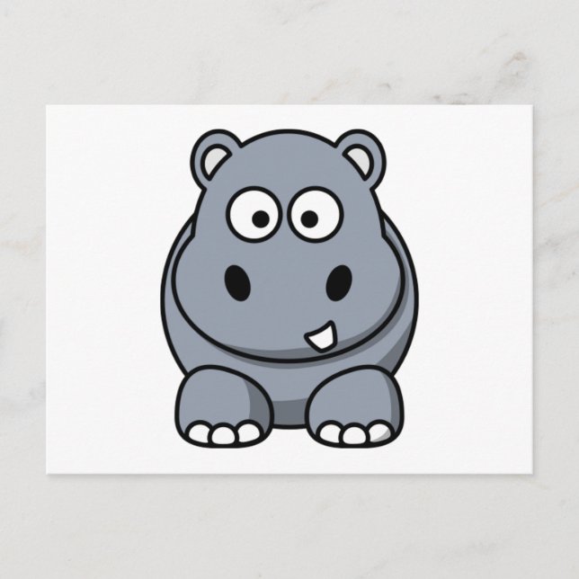 Carte Postale Hippo de dessin (Devant)