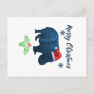 Carte Postale Hippo de Noël