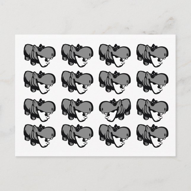 Carte postale - Hippo d'été Cool - Nilpferd 4 (Devant)