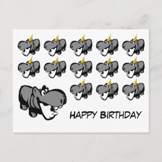 Carte postale - Hippo Joyeux anniversaire - Nilpfe