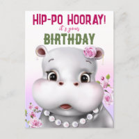 Hippo rose florale fille anniversaire