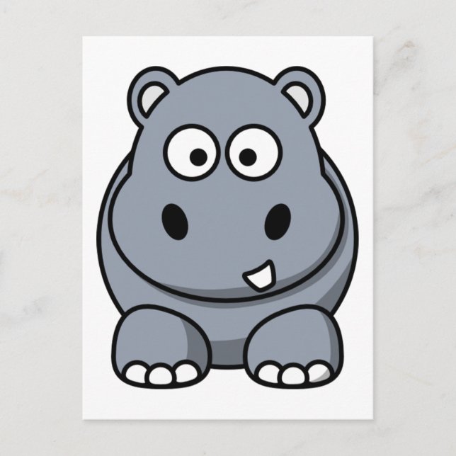 Carte Postale Hippo sympa (Devant)