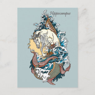 Carte Postale hippocampe mythologique