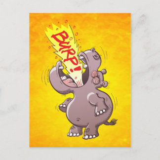 Carte Postale Hippopotame Burning