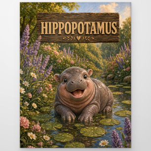 Carte Postale Hippopotame Livre pour Bébé Animaux de la Nurserie