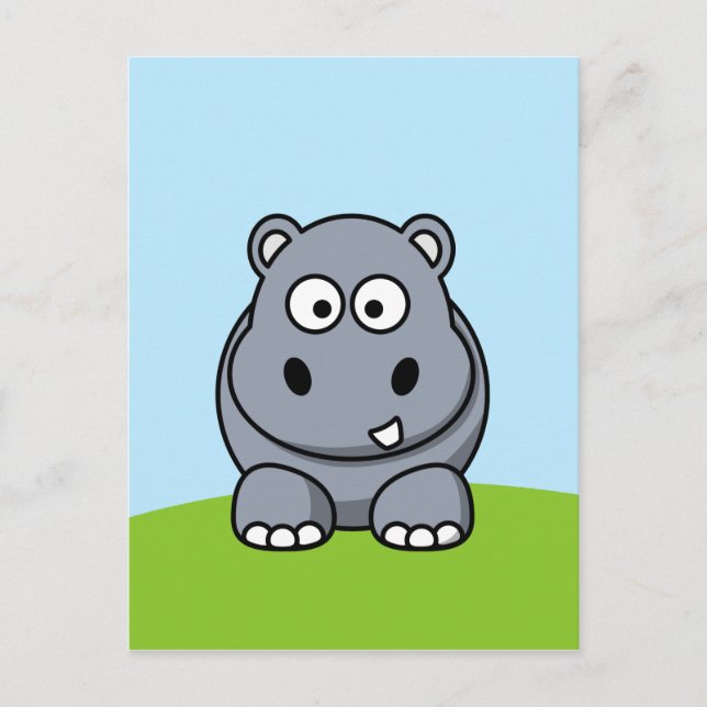 Carte Postale Hippopotame mignon (Devant)