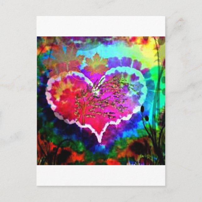 Carte Postale Hippy at Heart Rainbow Tie Dye collection cadeau (Devant)