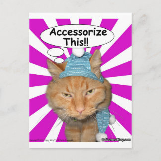 Carte Postale Hippy Kitty Accessorez Ceci! !