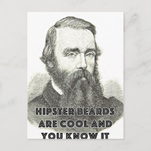 Carte Postale Hipster Beard Funny Salutations Card Cool Humour