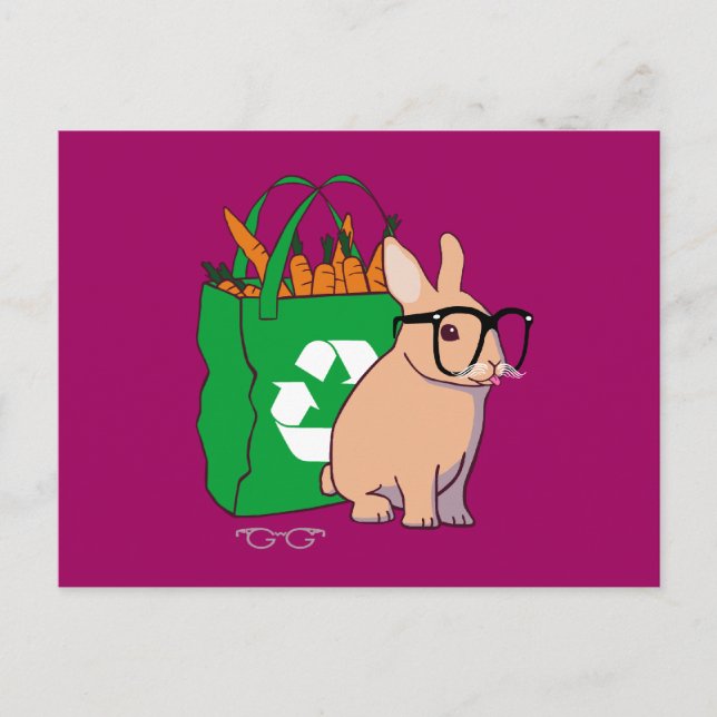 Carte Postale Hipster Bunny (Devant)