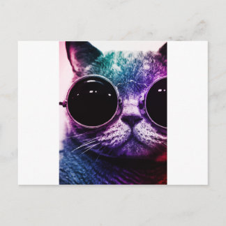 Carte Postale Hipster Cat Pop Art