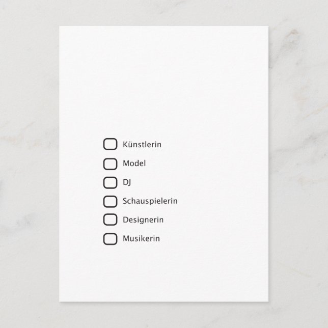 Carte Postale Hipster créatif (Devant)