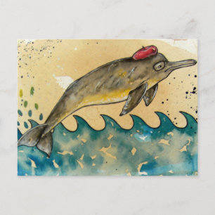 Carte Postale Hipster Dolphin