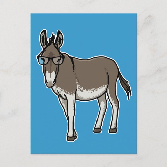 Carte Postale Hipster Donkey (Devant)