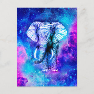 Carte Postale Hipster Elephant Nebula Espace